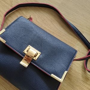 Navy & Pink Crossbody Purse